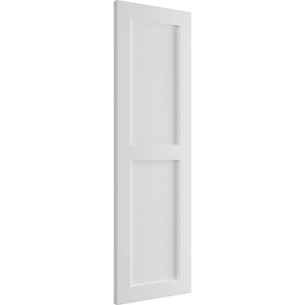 Unfinished White PVC Exterior Shutters, 12"W x 57"H Pair