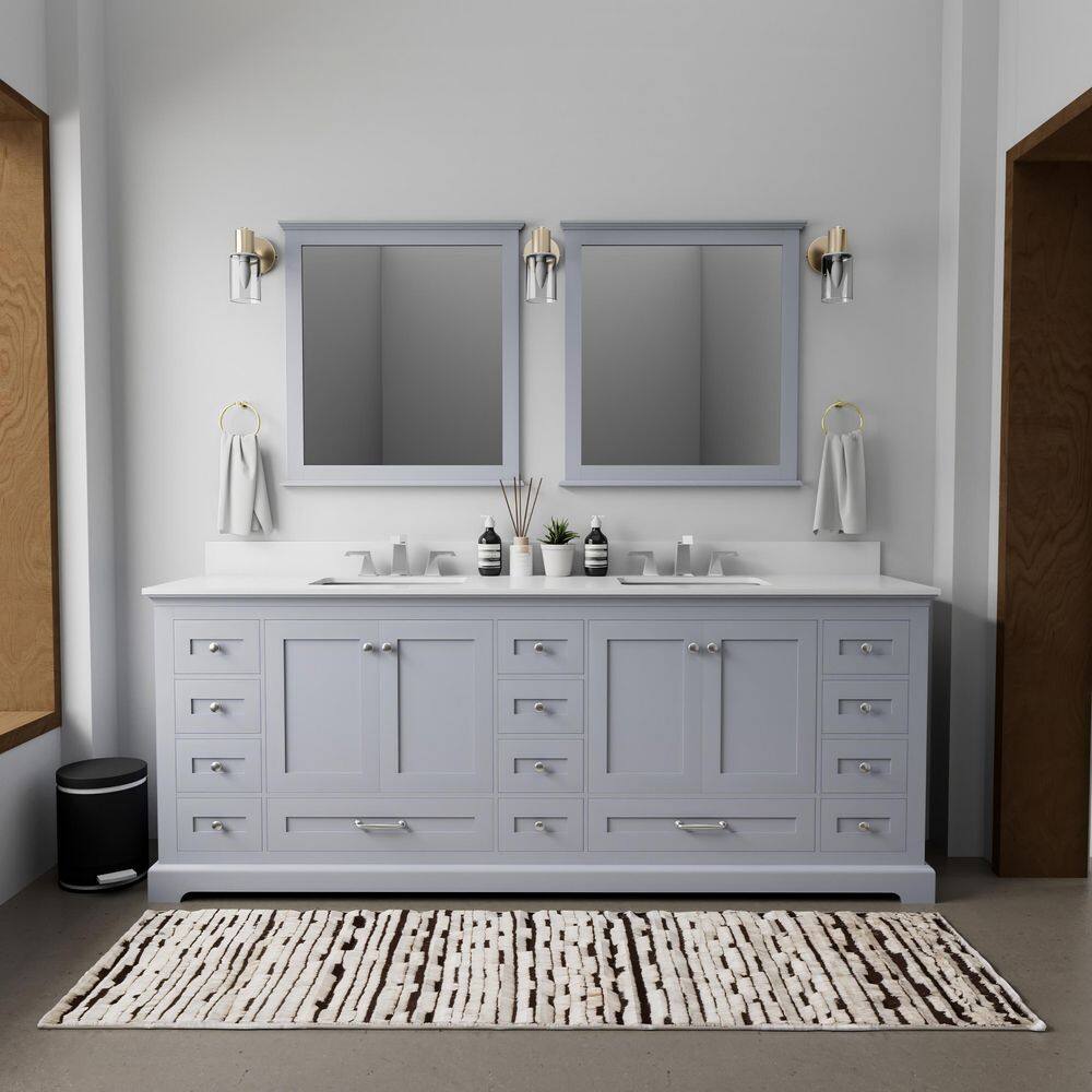 Dukes 84 in. W x 22 in. D Dark Grey Double Bath Vanity, Cultured Marble Top, and 34 in. Mirrors price history on PriceWatchPro