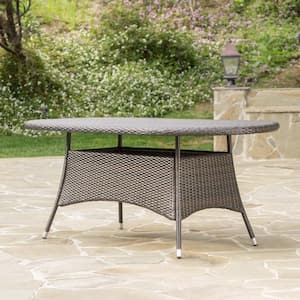 Corsica Multi Brown Oval Faux Rattan Outdoor Dining Table