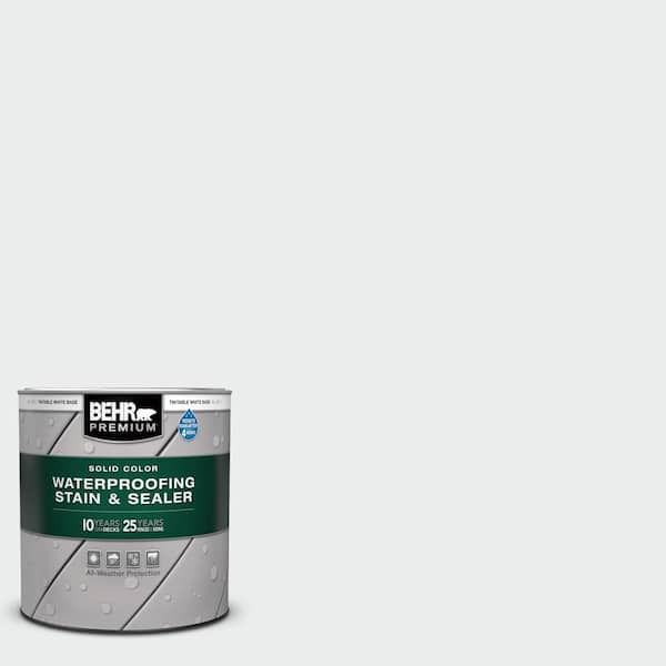 BEHR PREMIUM 1 qt. #BWC-12 Vibrant White Solid Color Waterproofing Exterior Wood Stain and Sealer