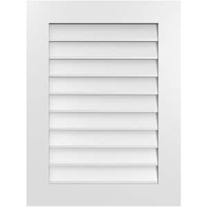 24 in. x 32 in. Rectangular White PVC Paintable Gable Louver Vent Non-Functional
