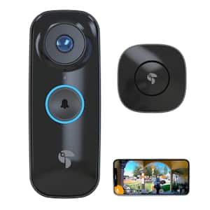 Wireless Video Doorbell Pro Includes Wireless Doorbell Chime Night Vision Wi-Fi IP56 Weather Resistant Black