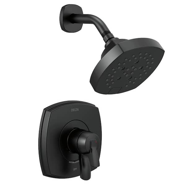 Delta Stryke 1-Handle Wall Mount 5-Spray Shower Faucet Trim Kit in Matte Black (Valve Not Included)