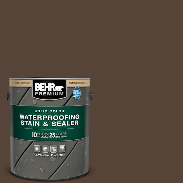 BEHR PREMIUM 1 gal. #N170-7 Baronial Brown Solid Color Waterproofing Exterior Wood Stain and Sealer
