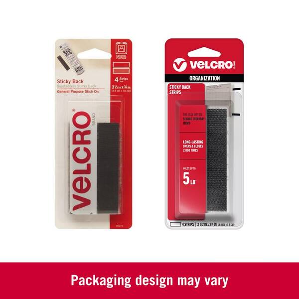 Velcro Brand Industrial Strength Adhesive Backed Hook & Loop Sheets – 4x6, 3-Pack, Black