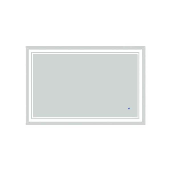 taholi 55 in. W x 36 in. H Rectangular Frameless Wall Bathroom Vanity Mirror with Anti-Fog LED Light