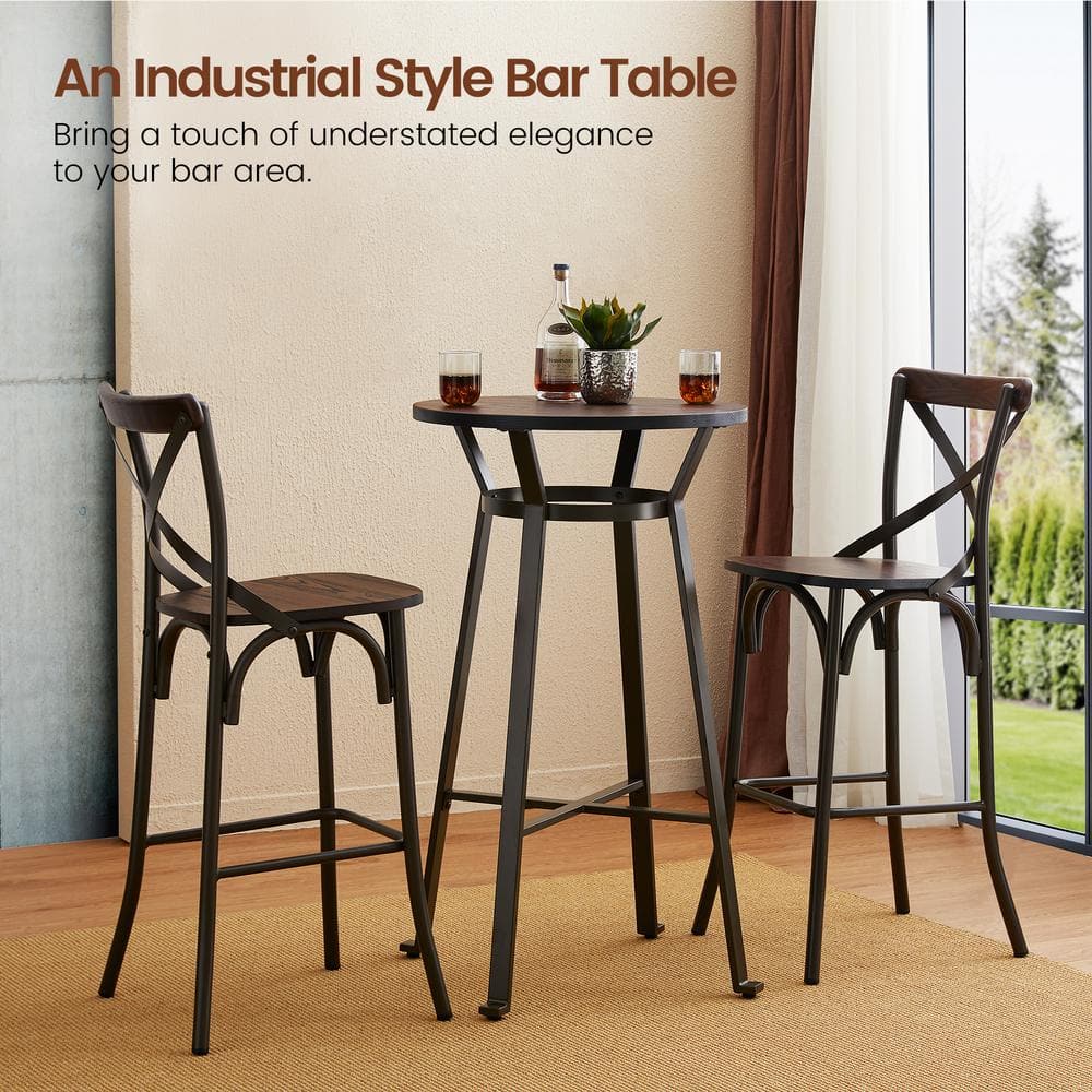 Farmhouse 41" Round Reclaimed Wood Bar Height Table
