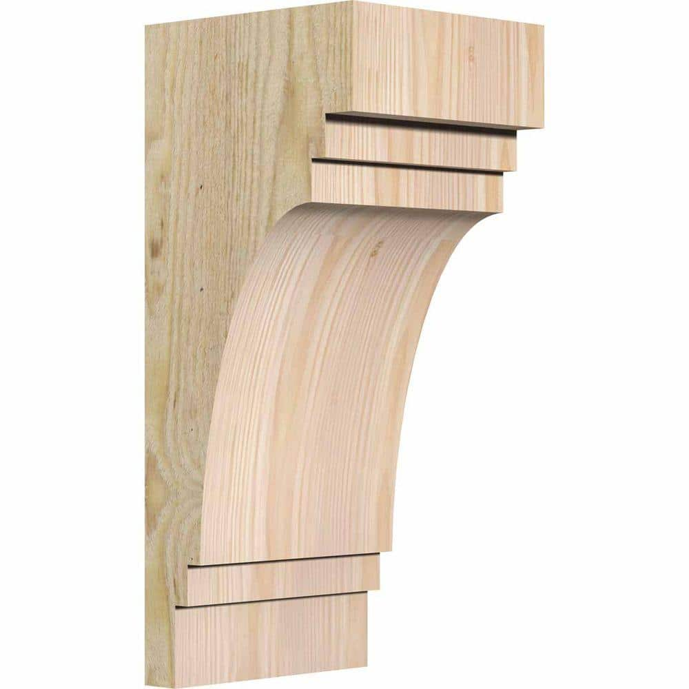 Ekena Millwork 6 in. x 6 in. x 14 in. Douglas Fir Pescadero Rough Sawn Corbel