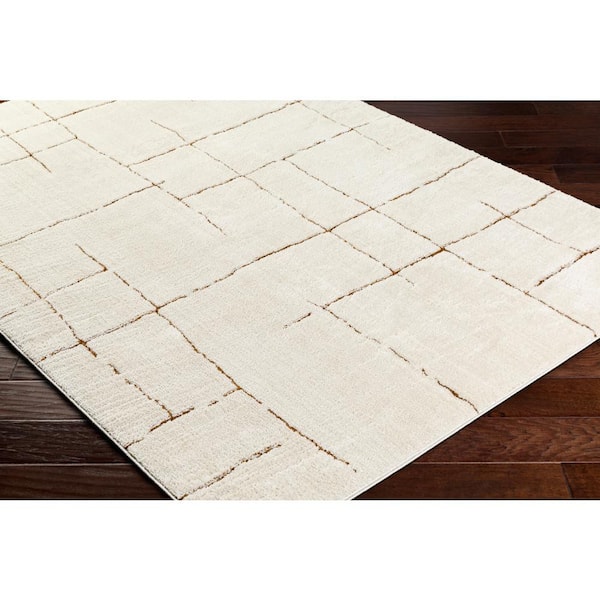 Freud Burnt Orange/Cream 7 ft. x 9 ft. Geometric Indoor Area Rug