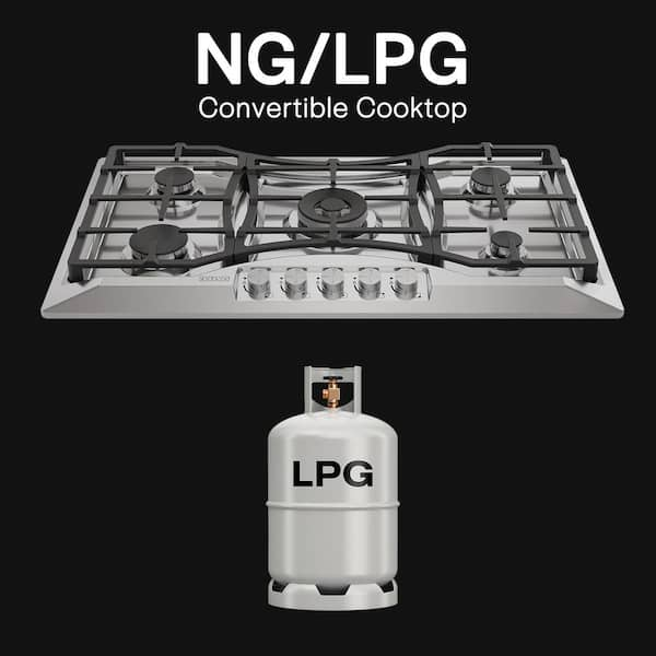 Lowe's 34-in 3 Burners Black GAS Cooktop Stainless Steel | TWWJDO302