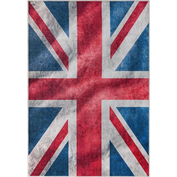 Apollo British Flag Novelty Printed Red Blue White 3 ft. 3 in. x 5 ft. Area Rug