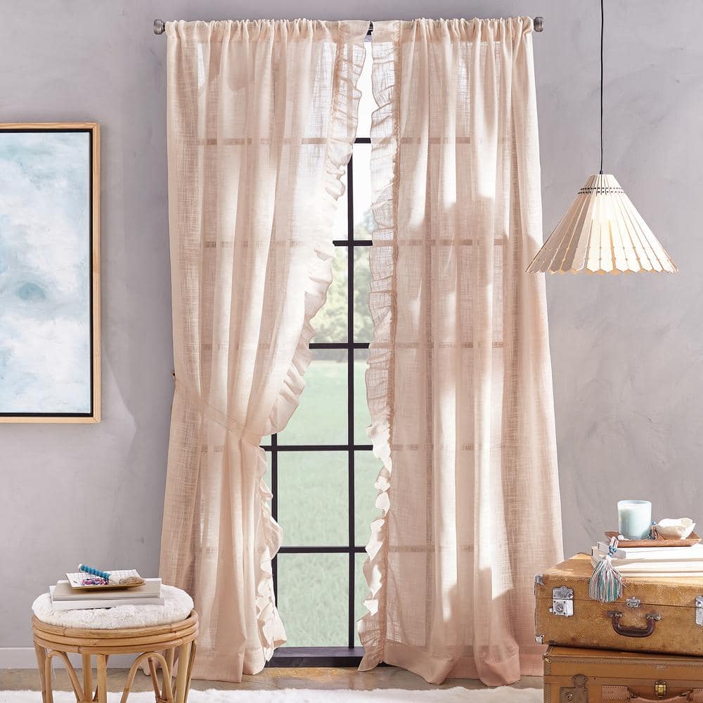 Blush Solid Rod Pocket Sheer Curtain - 50 In. W X 95 In. L 1D83060ABH ...