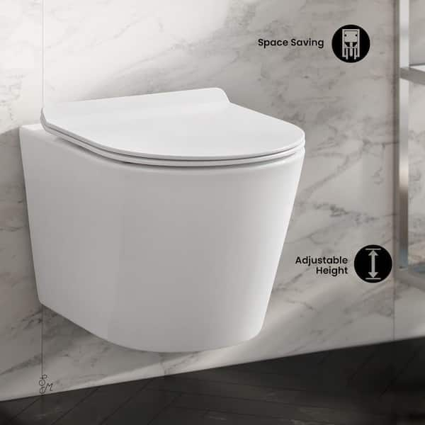 Swiss Madison Calice Wall-Hung Round Toilet Bowl Only in Glossy White  SM-WK465-01C - The Home Depot