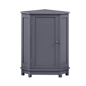 17.5 in. W x 17.5 in. D x 31.4 in. H Gray Triangle Corner Linen Cabinet with 2-Adjustable Shelfs in Gray