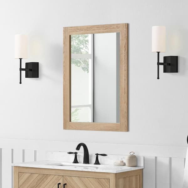 oak bathroom vanity mirror