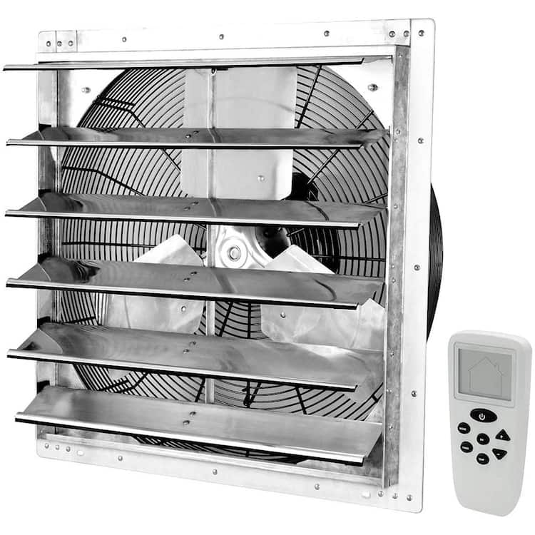 iLiving 20 Inch Smart Remote Shutter Exhaust Fan with Thermostat, Humidistat, Variable Speed, Timer, Wall Mounted, 20"