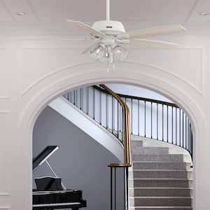 Dondra 60 in. Indoor Matte White Ceiling Fan with Light Kit Included