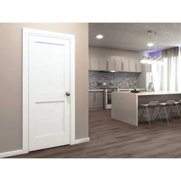 30 in. x 80 in. x 1-3/8 in. Shaker White Primed 2-Panel Solid Core Wood Interior Slab Door 30 in. x 80 in. x 1-3/8 in. Shaker White Primed 2-Panel Solid Core Wood Interior Slab Door