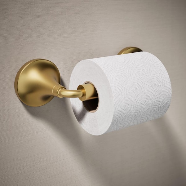 Tone Pivoting Toilet Paper Holder in Vibrant Brushed Moderne Brass