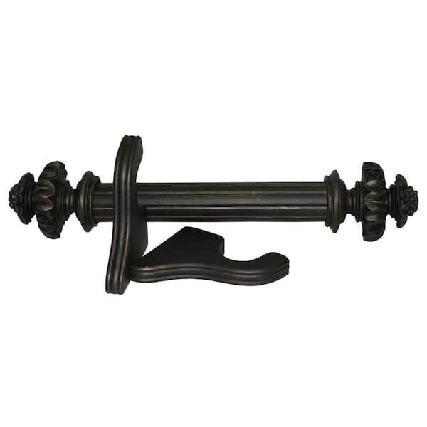Classic Home Royal Fancy 60 in. Single Curtain Rod in Antique Bronze