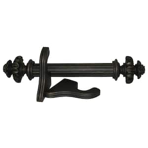 72 in. Single Curtain Rod in Antique Bronze with Royal Fancy finials