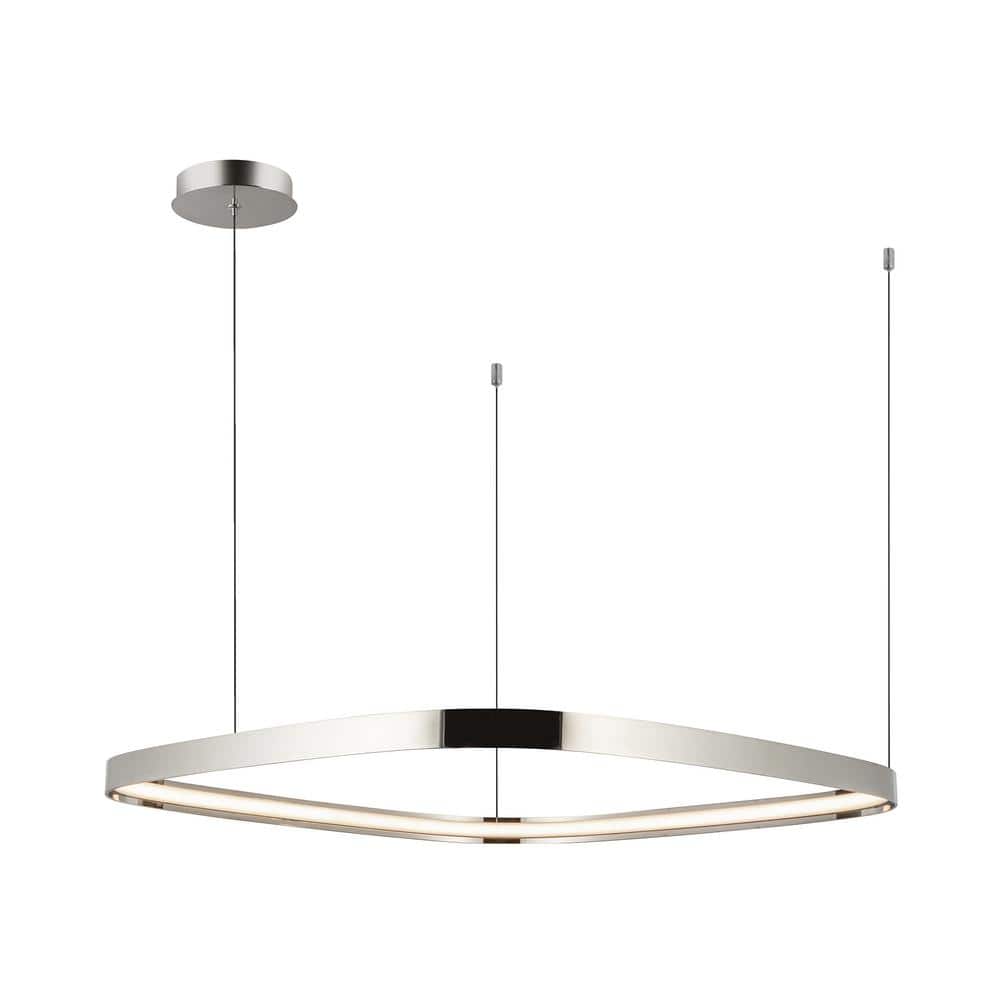 Yukon 31 in. 1 Light Polished Nickel Integrated LED Pendant Light price history on PriceWatchPro