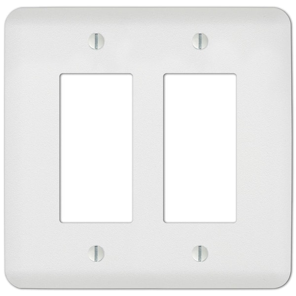 AMERELLE Perry 2 Gang Rocker Steel Wall Plate - White