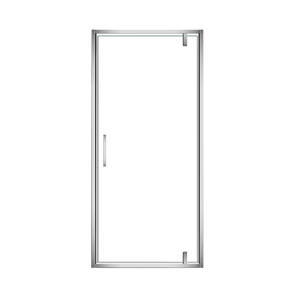 77" Chrome Framed Shower Door with Tempered Glass