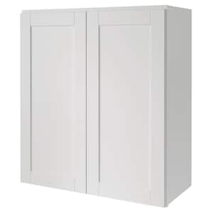 Westfield Feather White Wood Shaker Stock Assembled Wall Kitchen Cabinet (27 in. W x 30 in. H x 12 in. D)
