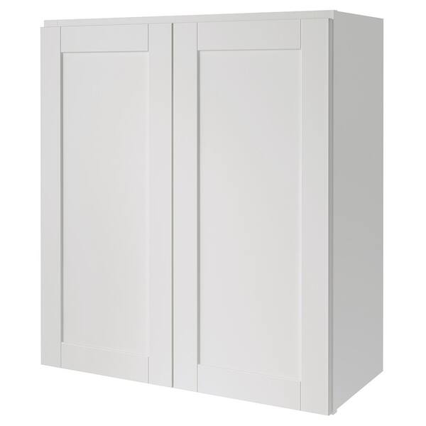 Hampton Bay Westfield Feather White Shaker Stock Assembled Wall Kitchen