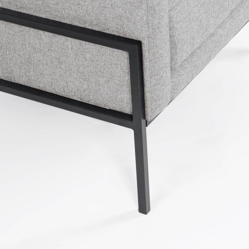 Gray Faux Leather and Metal Modern Accent Chair