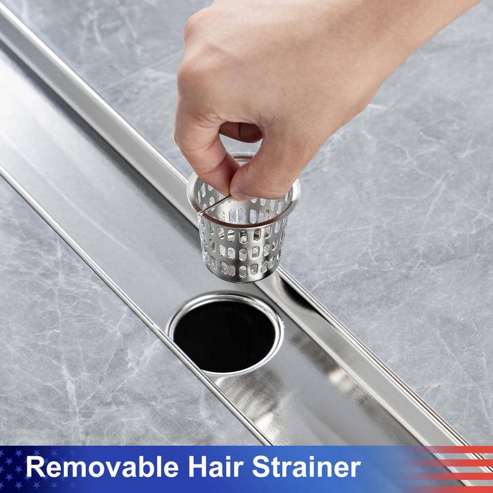 36-inch Brushed Nickel Stainless Steel Linear Shower Drain