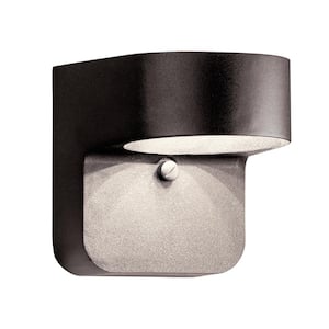 Independence 5.5 in. 1-Light Architectural Bronze Outdoor Hardwired Wall Lantern Sconce with Integrated LED (1-Pack)