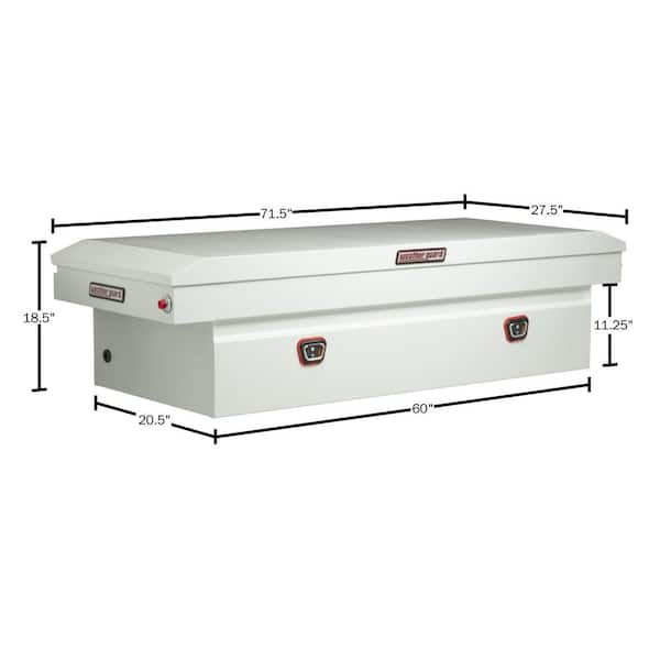 Weather Guard 71.5 in. White Steel Full Size Crossbed Truck Tool Box