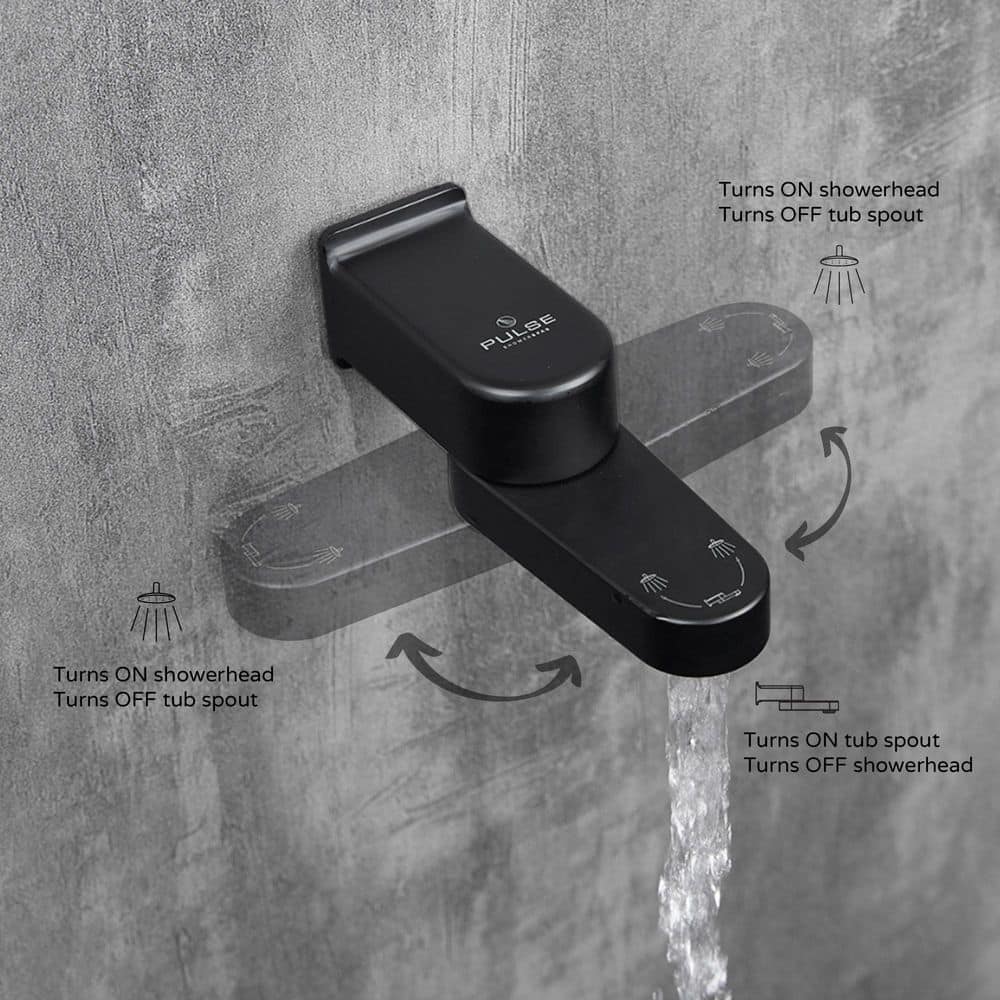 Matte Black Fold Away Tub Spout with Diverter