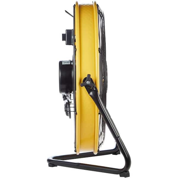 20 in. 3 Speeds Heavy Duty Shroud Floor Fan in Yellow with 1/4 HP Powerful Motor, 6300 CFM