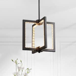 Essence 36-Watt 1 light Distressed Black Drum Integrated LED Pendant Light