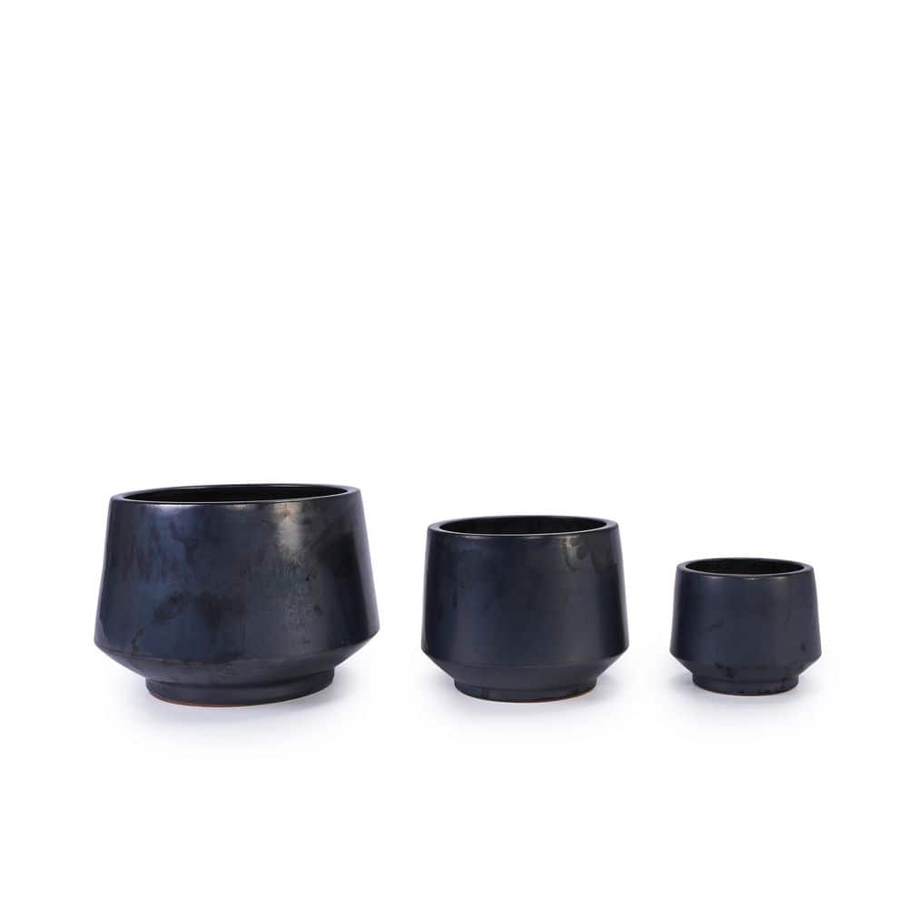 Antique Gray Set of 3 Mixed Size Outdoor Ceramic Plant Pots Stylish Ceramic Planters for Indoor Outdoor Use price history on PriceWatchPro