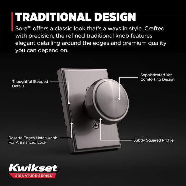 Kwikset Sora Matte Black Half Dummy 2.19 in. Rectangle Rose Round