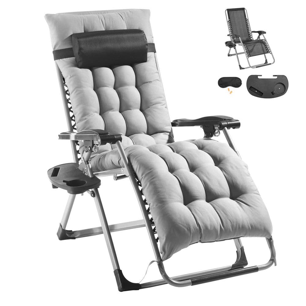 26 in. Zero Gravity Chair, Adjustable Recliner Lounge Chair with Cushion, Headrest, Footrest, 500 lbs. Capacity, Gray price history on PriceWatchPro