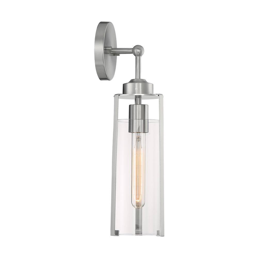 Marina Brushed Nickel Cylinder Dimmable Wall Sconce