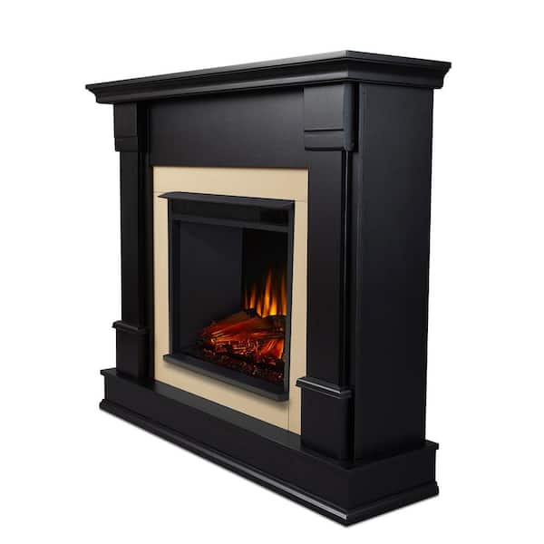 Real Flame Silverton 48 In Electric Fireplace Black G8600e B The Home Depot Real Flame Silverton 48 In Electric, Silverton Electric Fireplace Mantel Package In White G8600e W