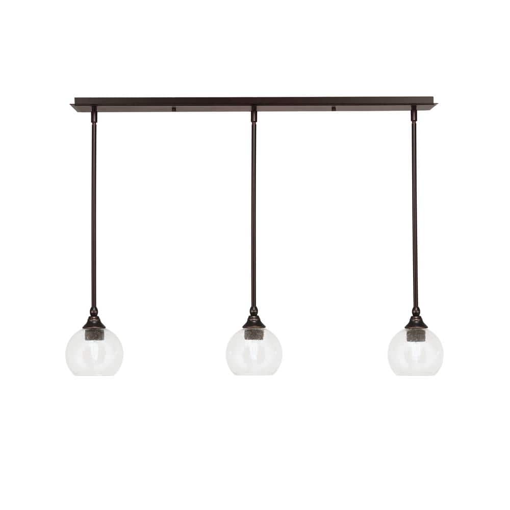 Livingston 100-Watt 3-Light Dark Granite Shaded Pendant Light with 5.75 in.