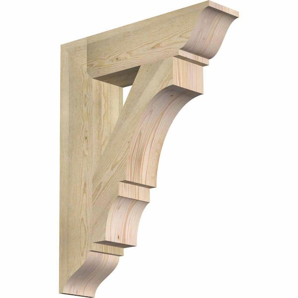 Ekena Millwork 6 in. x 34 in. x 26 in. Douglas Fir Balboa Traditional Rough Sawn Bracket