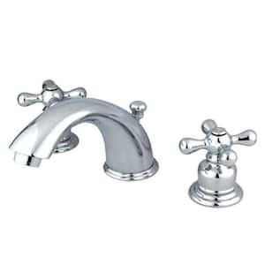 Victorian 2-Handle 8 in. Widespread Bathroom Faucets with Plastic Pop-Up in Polished Chrome