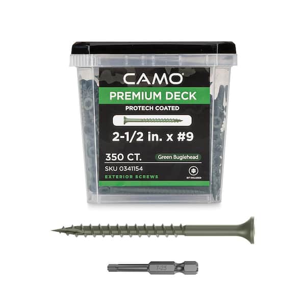 CAMO 2-1/2 in. #9 Green Star Drive Exterior Bugle Head Wood Deck Screws (350-Count)