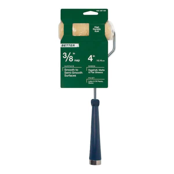 Better 4 in. x 3/8 in. High-Density Knit Mini Paint Roller Cover with Frame