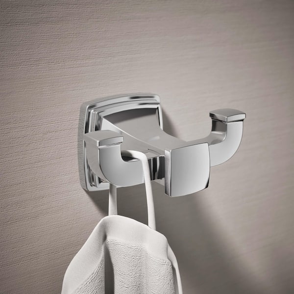 Riff J-Hook Double Robe/Towel Hook in Polished Chrome