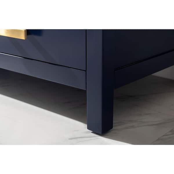 Valentino 60 in. W x 22 in. D Bath Vanity in Blue with Quartz Vanity Top in White with White Basin