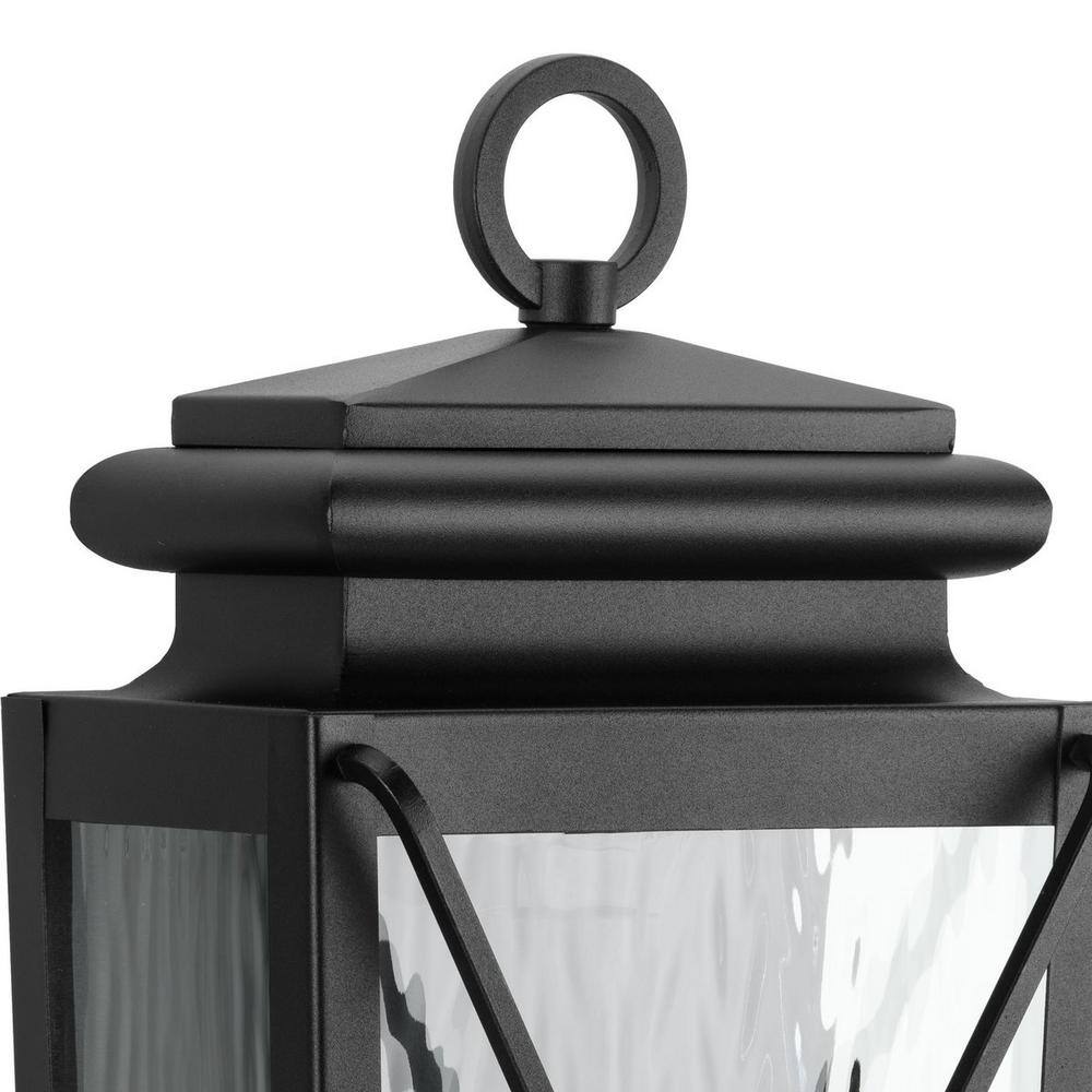 Wakeford Black Steel Outdoor Wall Lantern with Water Glass Shade